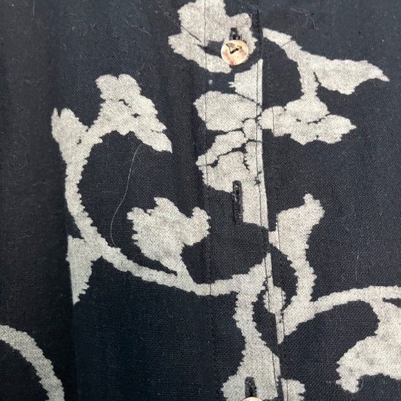 Saithong Batik Print Cotton Coat, Black, M (fits L/Xl) - Picture 5 of 9